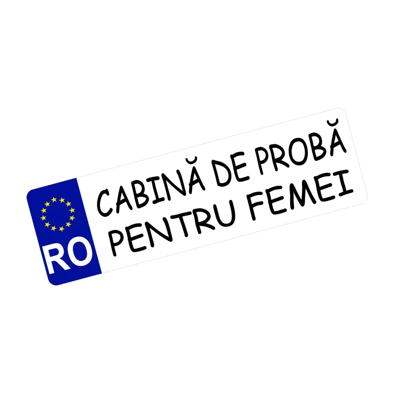 Cabina de proba pentru femei, autocolant, dimensiune 200x60mm, model 024